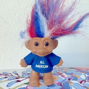 Russ Troll Doll All American EUC 3 inch plus hair smoke free
